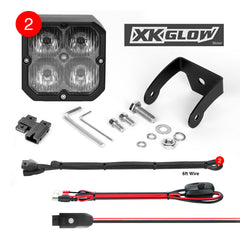 XKGLOW XK Glow XKchrome 20w LED Cube Light w/ RGB Accent Light Kit w/ Controller- Driving Beam 2pc XK065001-D-KIT