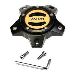 Warn REPLACEMENT WHEEL CENTER CAP - BLACK/GOLD 5 LUG 106681