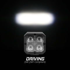 XKGLOW XK Glow XKchrome 20w LED Cube Light w/ RGB Accent Light Kit w/ Controller- Driving Beam 2pc XK065001-D-KIT