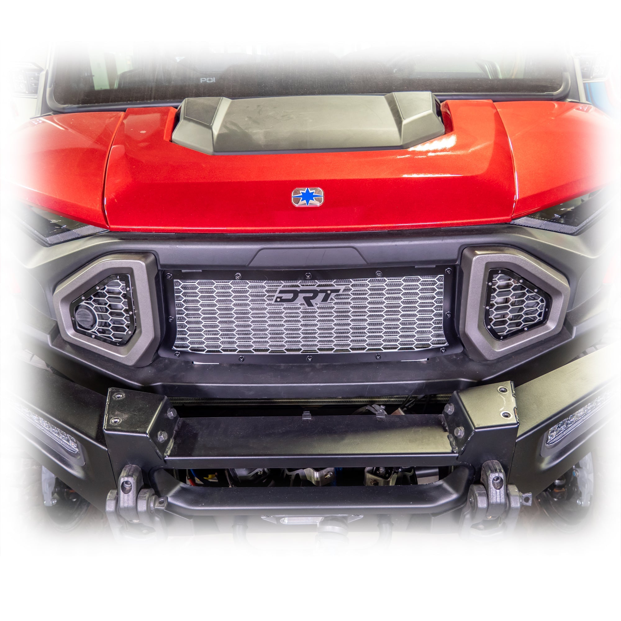 DRT Polaris Ranger XD 1500 2024+ Front Grill Kit 3-piece Front view Close up 