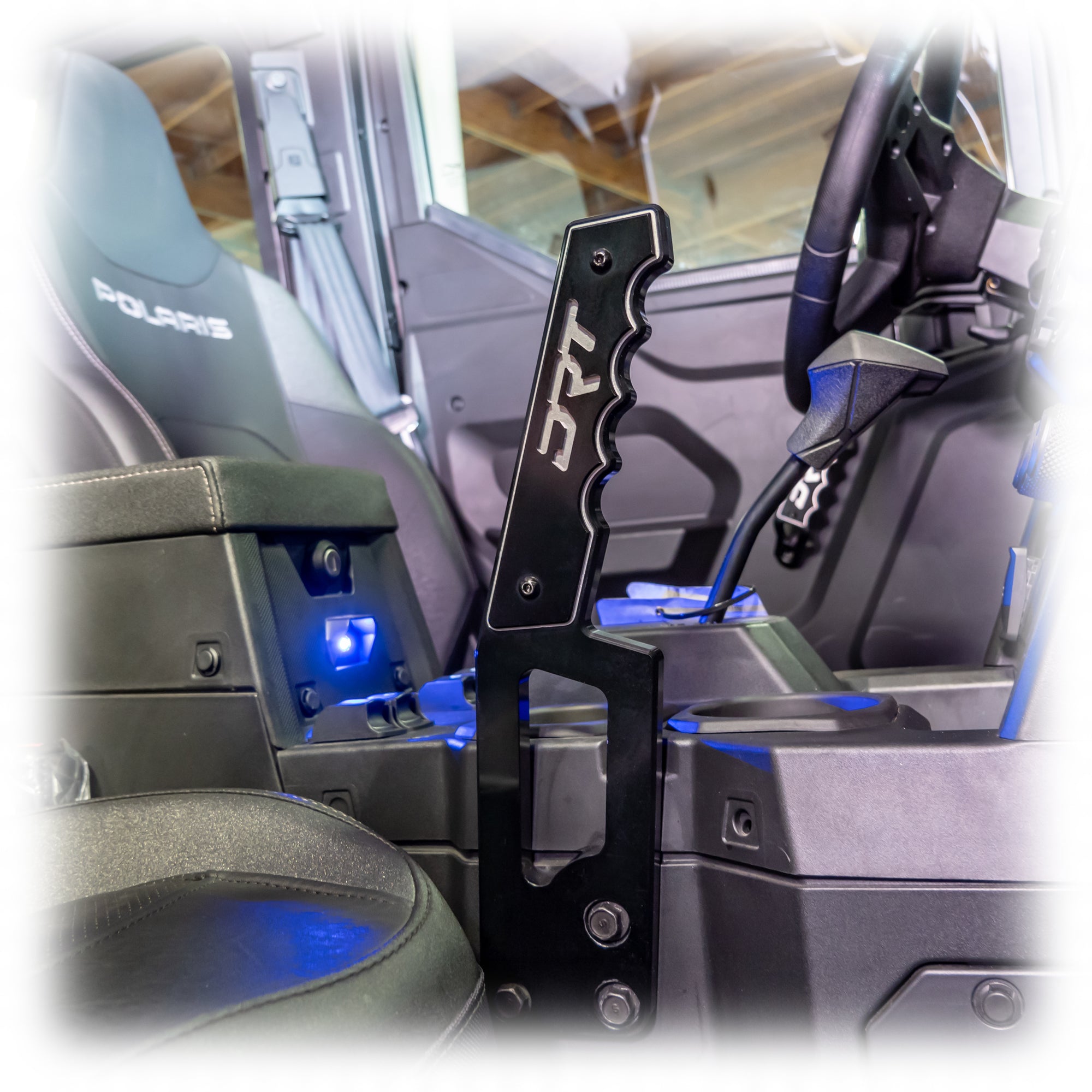 Installation view of a passenger billet add on for off road use