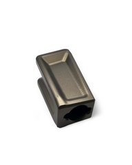 CNC billet aluminum construction detail on Polaris RZR gunmetal shift knob
