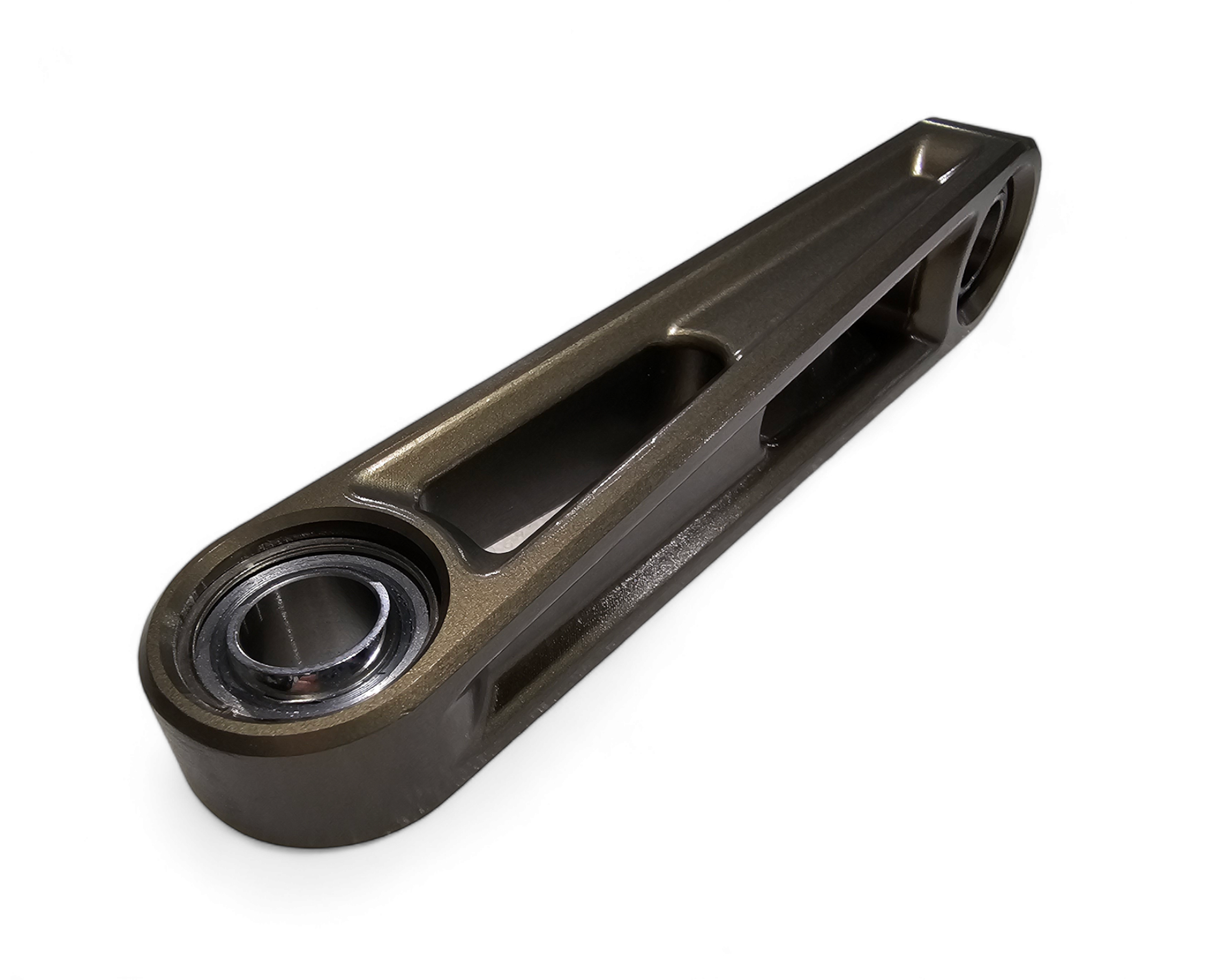 Hard anodized gunmetal finish on Polaris RZR Pro XP front sway bar link