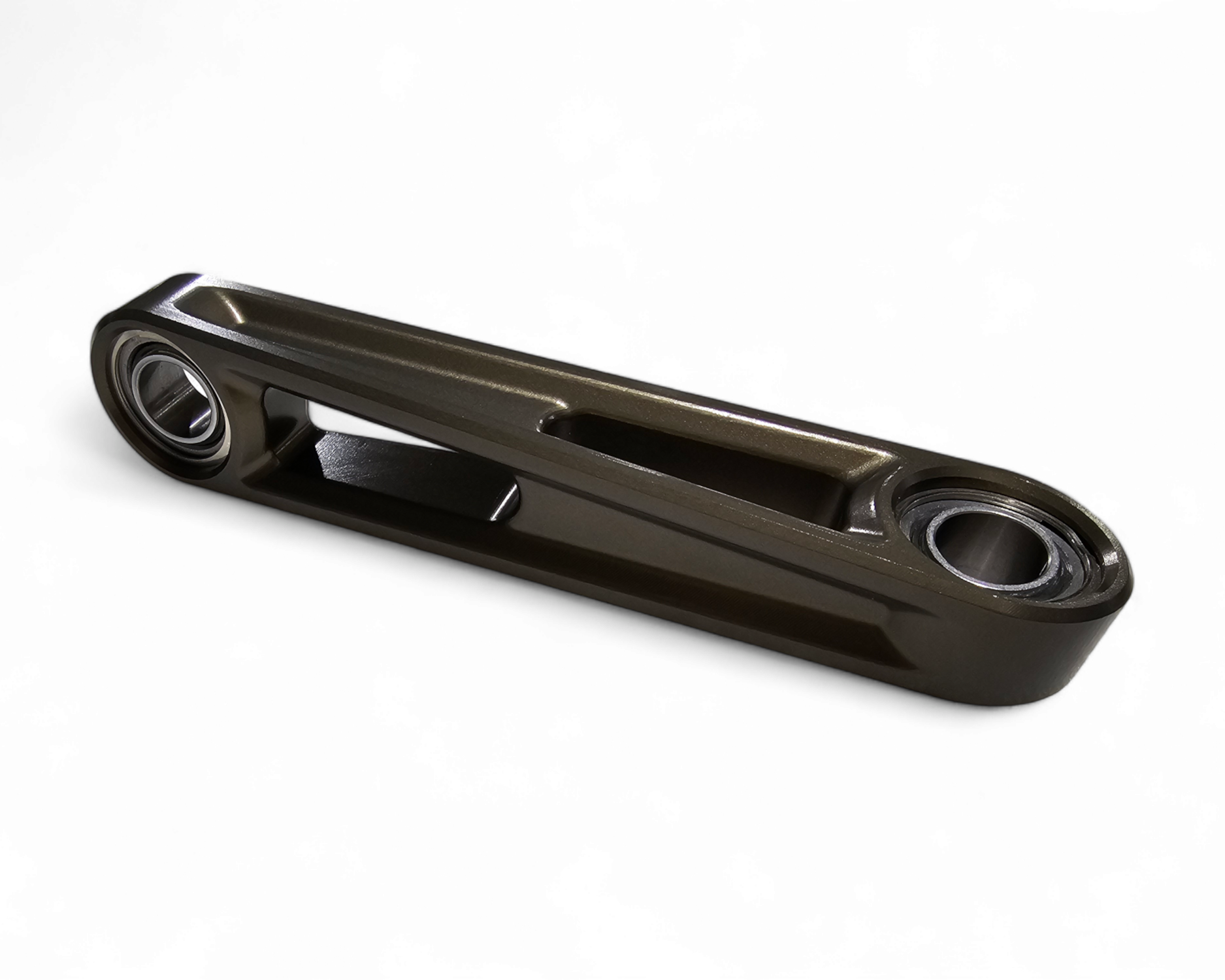 Polaris RZR Pro XP gunmetal front sway bar link showing Teflon-coated uni-ball construction