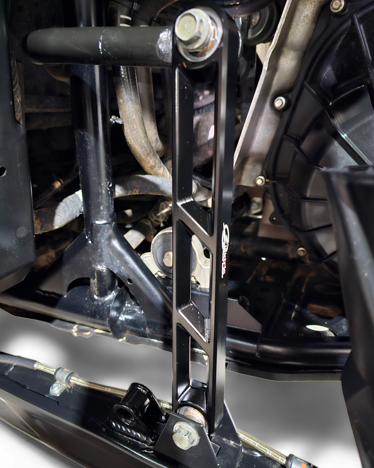 Polaris RZR Pro XP rear sway bar link installed showing rear suspension fitment