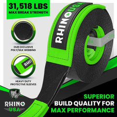 Rhino USA Recovery Tree Saver Strap 3Inx8Ft (Black) RNO-TREESAVER
