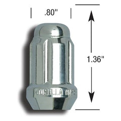 Gorilla Small Diameter Spline Acorn Lug Nut - 12mm x 1.50 Thread Size - Chrome Finish - Bulk (21138HT)