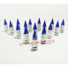 3/8 x 24 Chrome Spiked Lug Nuts Anodized - 16 Pack