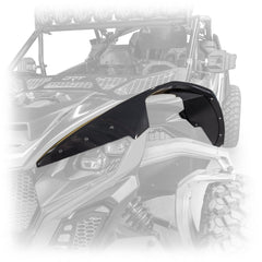 DRT 2024+ Maverick R front fender kit in high-impact ABS with aluminum brackets