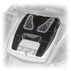 DRT hood scoop featuring expanded hex mesh vents for heat dissipation on Can-Am R