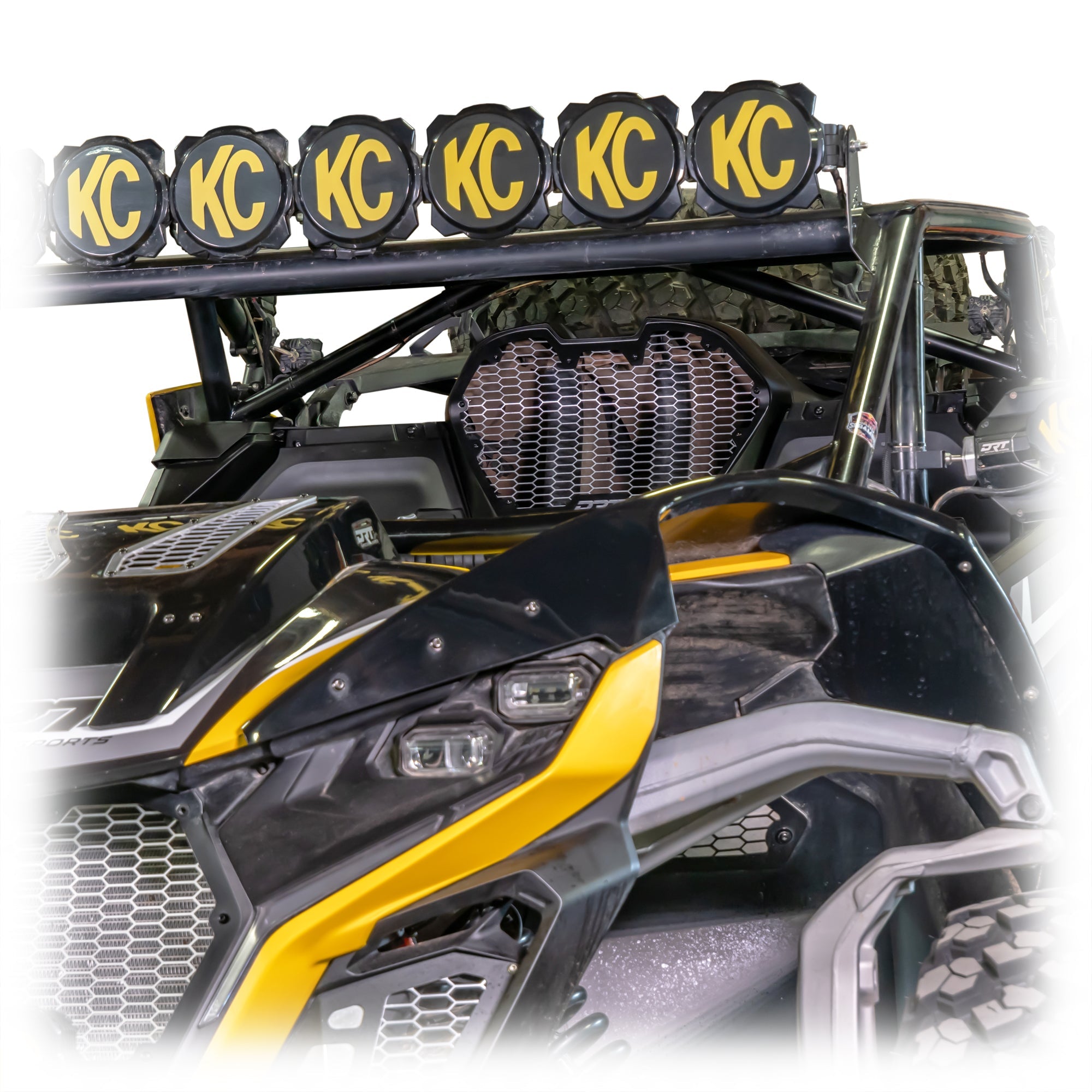 Panel positioned on Can-Am Maverick R intake opening