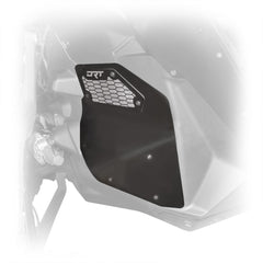 Front fender area coverage illustrated with aluminum guard
