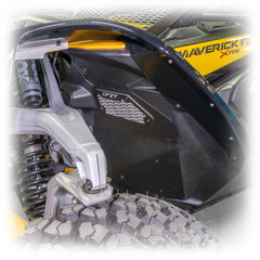 Front aluminum rock guard for Maverick R installed