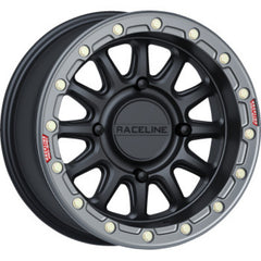Raceline A14BG Alpha 15x7in/4x156 BP/10mm Offset/132.5mm Bore - Black & Gunmetal Ring Beadlock Wheel A14BG-57056+10