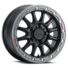 Raceline A14BG Alpha 15x10in/5x114.3 BP/25mm Offset/68mm Bore - Black & Gunmetal Ring Beadlock Wheel A14BG-51012+25