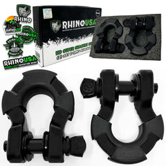 Rhino USA 8T Super Shackle 2-Pack (Matte Black) SUPERSHACK-MATTE