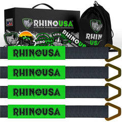 Rhino USA Axle Tie Down Straps (4-Pack) 2In X 38In - Black RNO-AXLESTRAPS