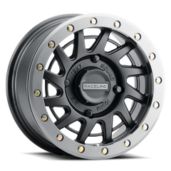 Raceline A12BG Squad 15x7in/4x137 BP/38mm Offset/110.18mm Bore - BLK & Gunmetal Ring Beadlock Wheel A12BG-57037+38
