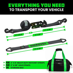 Rhino USA Heavy Duty Vehicle Tie Down Kit - Black 2IN-HDKIT