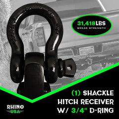 Rhino USA 20Ft Tow Strap/Hitch Combo RNO-20STRAPHITCH