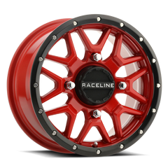 Raceline A94R Krank 14x7in / 4x137 BP / 38mm Offset / 110.18mm Bore - Red & Black Lip Wheel A94R-47037+38
