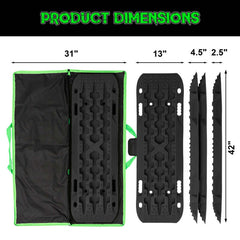Rhino USA Recovery Traction Boards - Black (Pair) TRACBOARDS-BLK