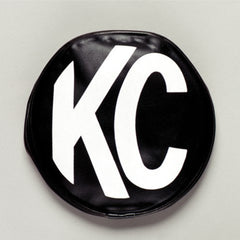 KC HiLiTES 5 in Light Cover - Round - Soft Vinyl - Pair - Black / White KC Logo 5400