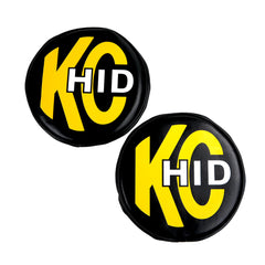 KC HiLiTES 8 in Light Cover - Soft Vinyl - Pair - Black w/ Yellow KC HID Logo 5818