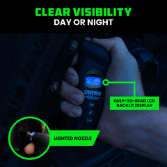 Rhino USA Digital Tire Pressure Gauge 150 Psi (Black) RGAUGE-DIGBLK