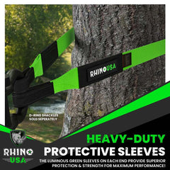 Rhino USA Recovery Tow Strap 3Inx20Ft (Green) RG-TS3X20-GRN