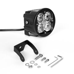 XKGLOW XK Glow Round XKchrome 20w LED Cube Light w/ RGB Accent Light - Spot Beam w/Fog Light Bracket XK065003-S