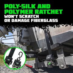 Rhino USA Retractable Transom Straps (2 Pack-Black) TD-MSTR2X43-BLK