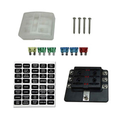 6 Way 12V Circuit Screw Fuse Block - LED Indicators