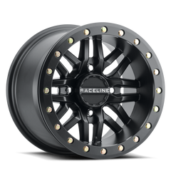 Raceline A91B Ryno 15x7in / 4x156 BP / 10mm Offset / 132.5mm Bore - Satin Black Beadlock Wheel A91B-57056-52