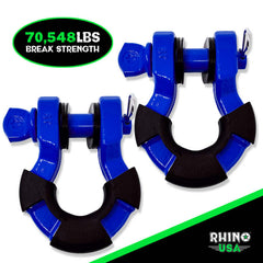 Rhino USA 8T Super Shackle 2-Pack (Blue) SUPERSHACK-BLU