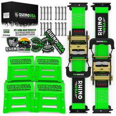 Rhino USA Utv Wheel Chock Tie-Down Kit (2-Wheel Kit) (Green) RNO-CHOCK-SET