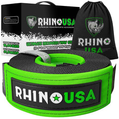 Rhino USA Recovery Tow Strap 3Inx20Ft (Black) G-TOWSTRAP