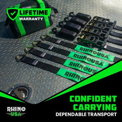 Rhino USA Heavy Duty Vehicle Tie Down Kit - Black 2IN-HDKIT