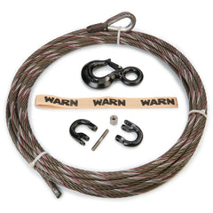 Warn WIRE ROPE ASSEMBLY 7/16 IN DIA x 100 FT WITH COUPLING LINK AND HOOK 82784