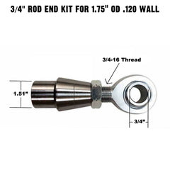 Sway Bar Link Fab Kit -  3/4" Chromoly Heim - 1.75" OD Tubing