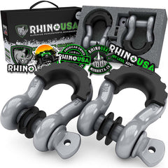 Rhino USA 3/4In D-Ring Shackle Set (2-Pack)(Gray) RNO-GRY-SHACKLES