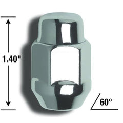 Gorilla Acorn Bulge Lug Nut - 13/16" Hex - 12mm x 1.25 Thread Size - Chrome Finish - Bulk (91128)