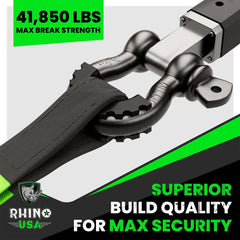 Rhino USA 3/4In D-Ring Shackle Set (2-Pack)(Gray) RNO-GRY-SHACKLES