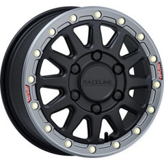 Raceline A14BG Alpha 15x6.5in/6x139.7 BP/74mm Offset/78.1mm Bore - Blk & Gunmetal Ring Beadlock Whl A14BG-56560+74