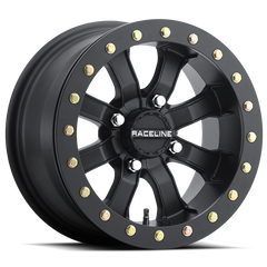 Raceline A71B Mamba 15x7in / 4x156 BP / 0mm Offset / 132.5mm Bore - Satin Black Beadlock Wheel A71B-57056-00