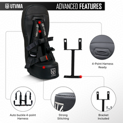 RZR 1000/900 Bump Seat (XP, Turbo, Turbo S, Dynamix, Trail, High Lifter) 2014-2023 - UTVMA