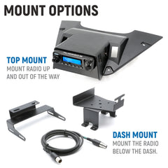 Rugged Can-Am Maverick R Complete Communication Kit with Rocker Switch Bluetooth Intercom and 2-Way Radio - 696 PLUS Remote Head / M1 VHF Business Band / Top Mount