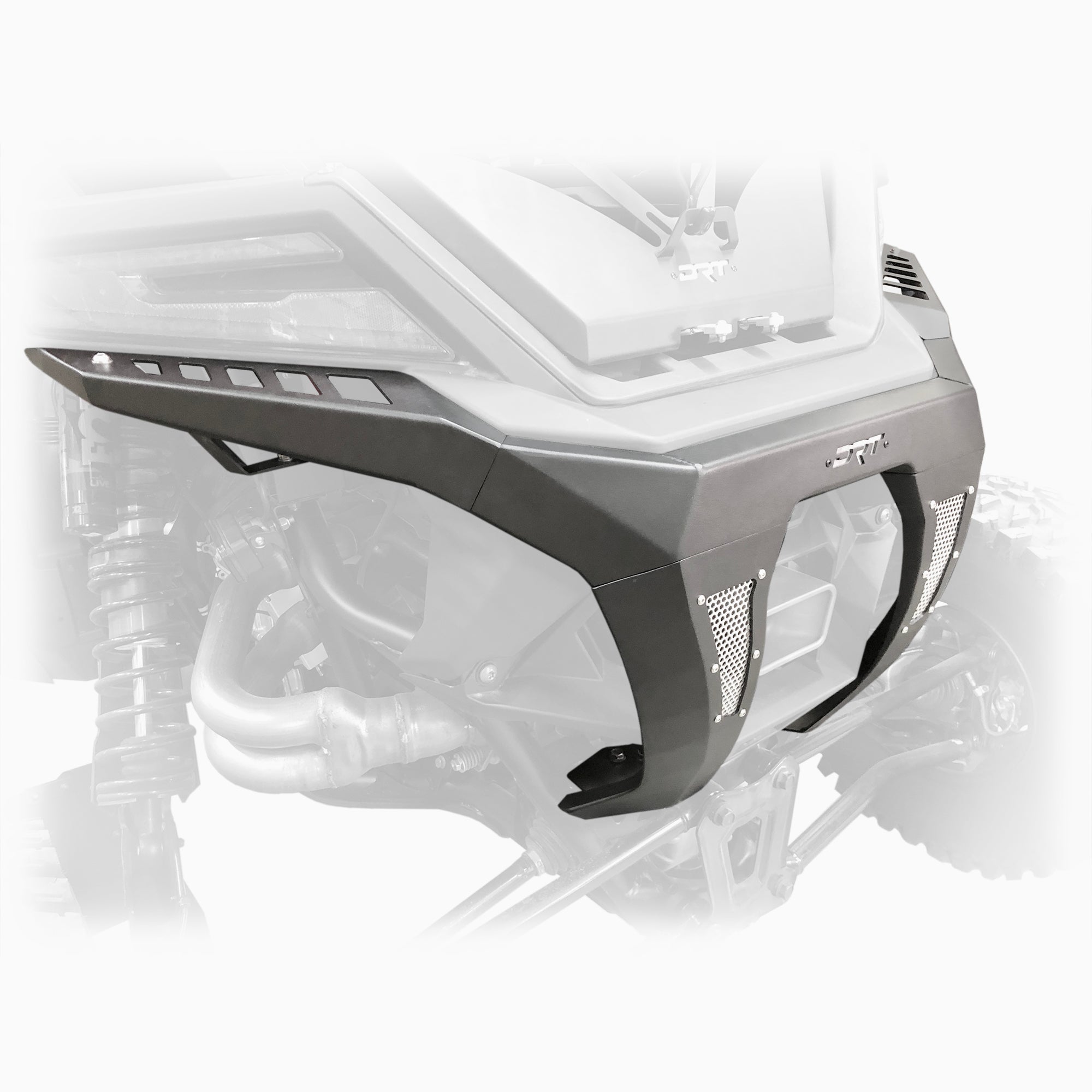 Steel rear bumper with aluminum mesh inserts for RZR Pro R