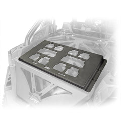 Polaris RZR Packout mount metal bracket mounted on tire carrier