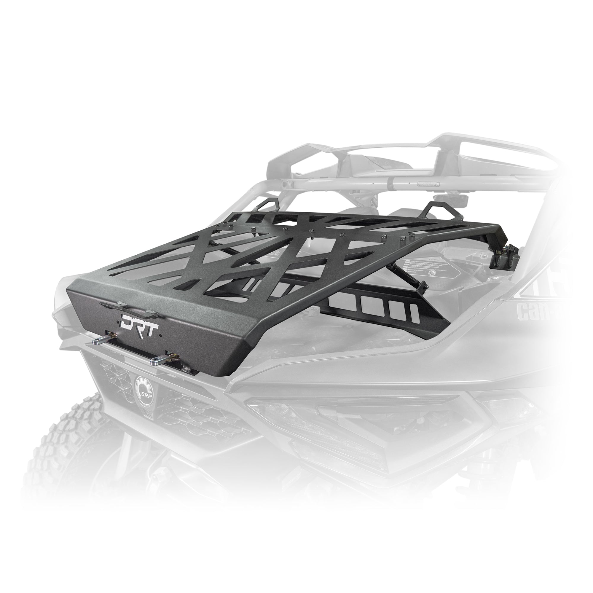 DRT can am maverick tire carrier, boxed design with multiple tie-down points